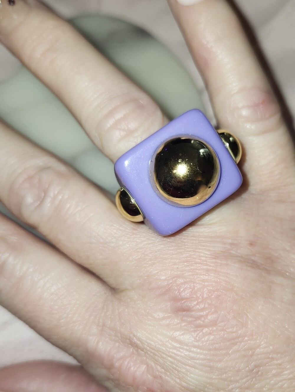 Square Ring with Gold Accent